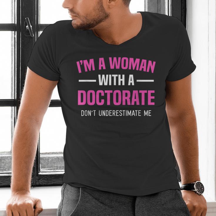 Doctoral Degree Graduation Woman With a Doctorate Men's V-Neck T-Shirt