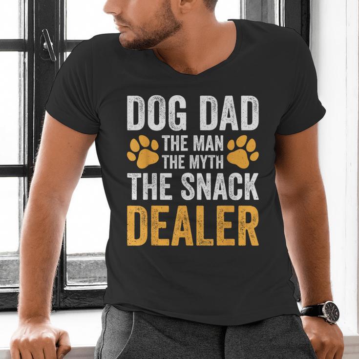 Dog Dad The Man The Myth The Snack Dealer Men's V-Neck T-Shirt