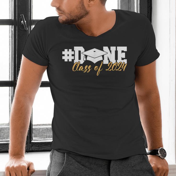 DONE Class Of 2024 Graduation For Her Him Grad Senior 2024 Men's V-Neck T-Shirt