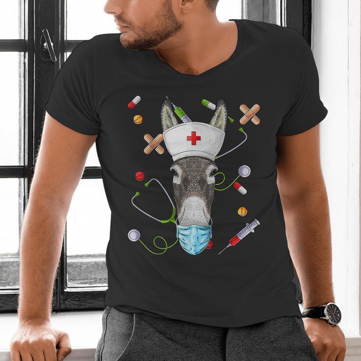 Donkey Nurse RN ER Nursing School Graduation Men's V-Neck T-Shirt