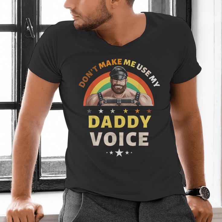 Don't Make Me Use My Daddy Voice Gay Bear Pride Men's V-Neck T-Shirt