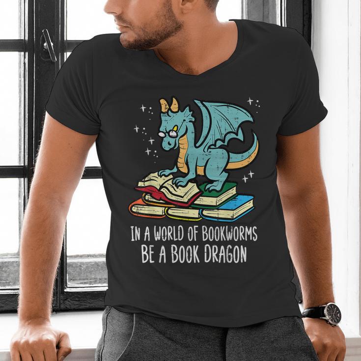 Be A Dragon Read Reading Book Librarian Men Women Kids Men's V-Neck T-Shirt Be A Dragon Read Reading Book Librarian Men Women Kids Men's V-Neck T-Shirt