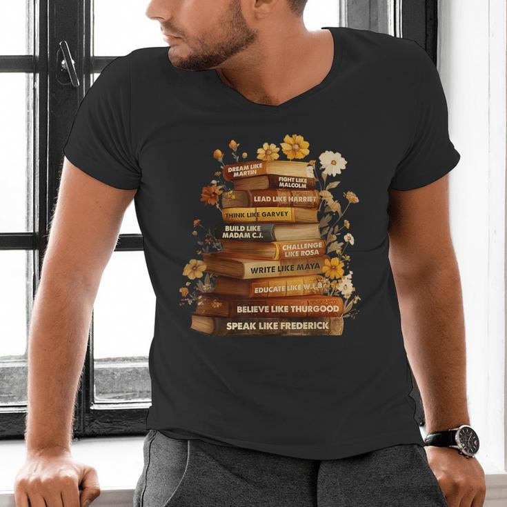 Dream Like Martin Floral Book History Month Women Men Men's V-Neck T-Shirt