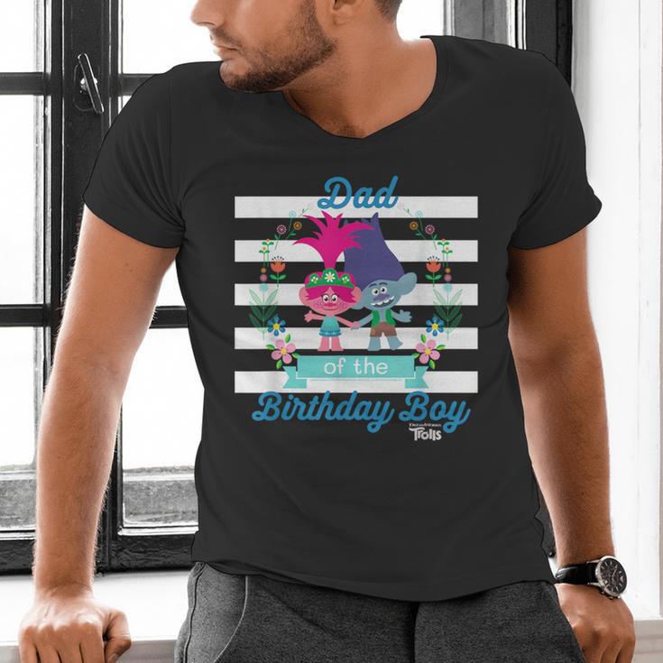 DreamWorks Trolls Dad Of The Birthday Boy Men's V-Neck T-Shirt
