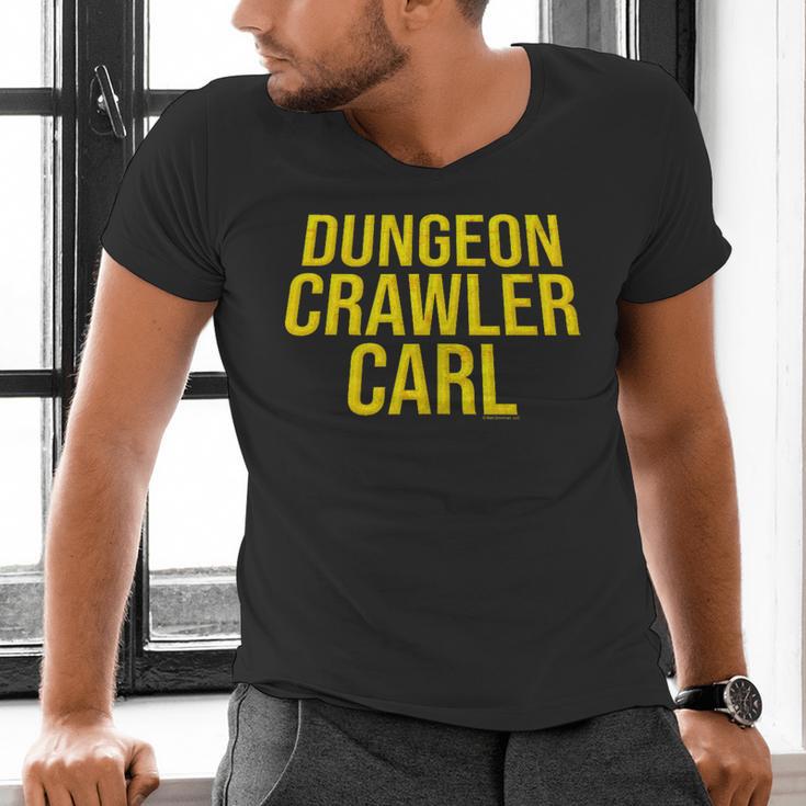 Dungeon Crawler Carl Yellow Text Logo LitRPG Series Book Men's V-Neck T-Shirt