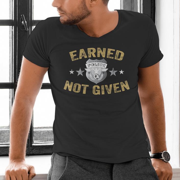Earned Not Given Police Academy Graduation Police Officer Men's V-Neck T-Shirt