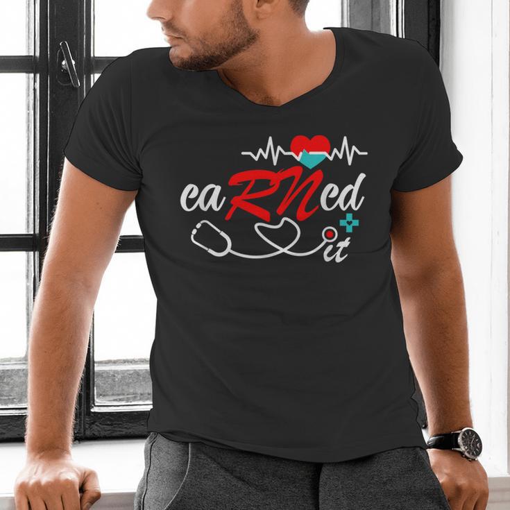 Earned It RN Nurse Graduation RN & LPN Nursing Men's V-Neck T-Shirt