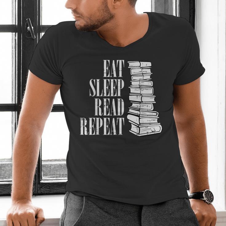 Eat Sleep Read Repeat Reading Book Librarian Men Women Kids Men's V-Neck T-Shirt Eat Sleep Read Repeat Reading Book Librarian Men Women Kids Men's V-Neck T-Shirt
