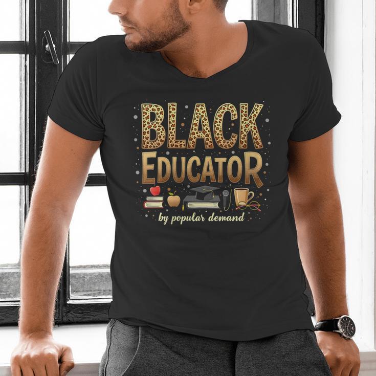Educator By Popular Demand African American Book Lover Men's V-Neck T-Shirt