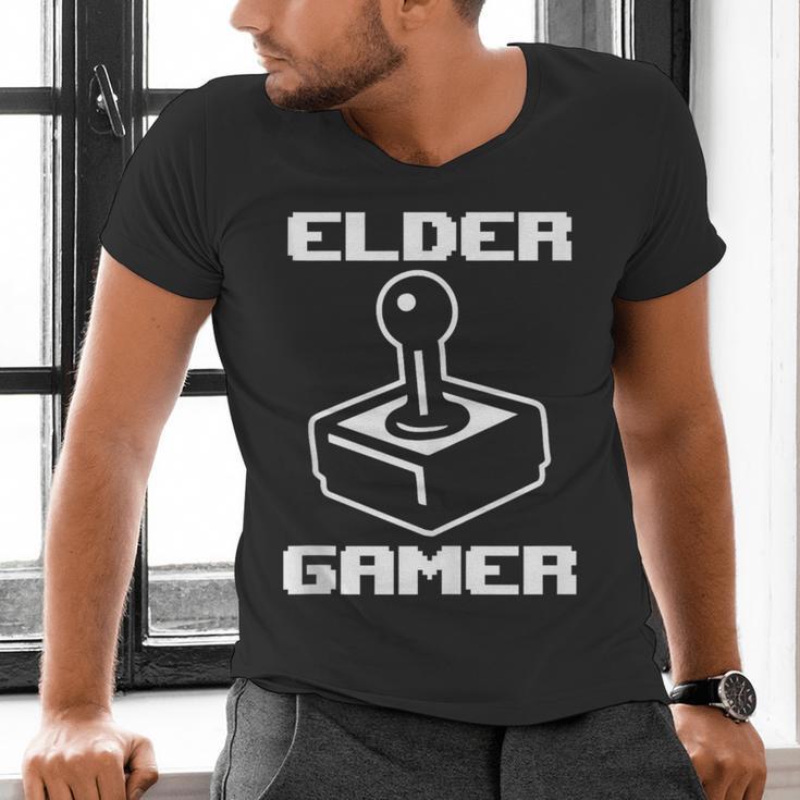 Elder Gamer Retro Video Game Nostalgia Old Gamer Men's V-Neck T-Shirt Elder Gamer Retro Video Game Nostalgia Old Gamer Men's V-Neck T-Shirt