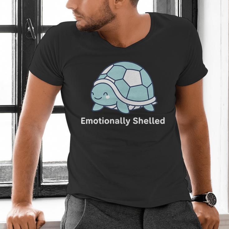 Emotionally Shelled Turtle Introvert Turtle Tee Men's V-Neck T-Shirt