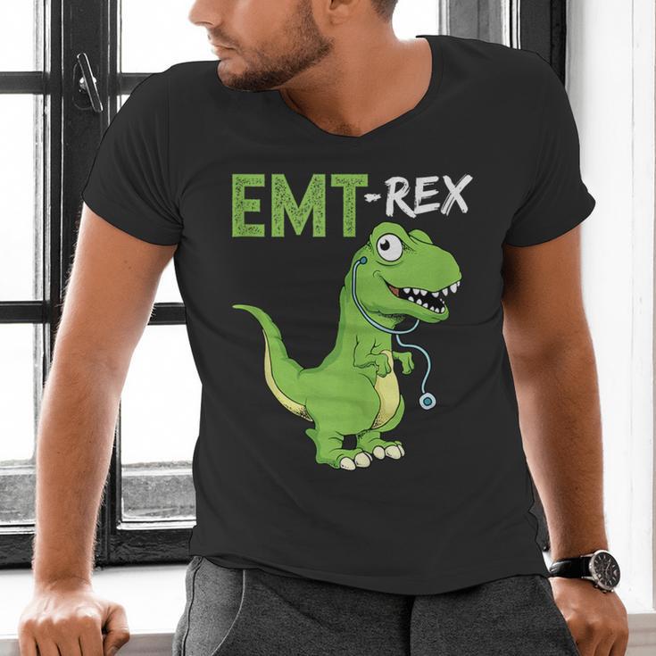 EMT Rex Paramedic Graduation Firefighter Men's V-Neck T-Shirt