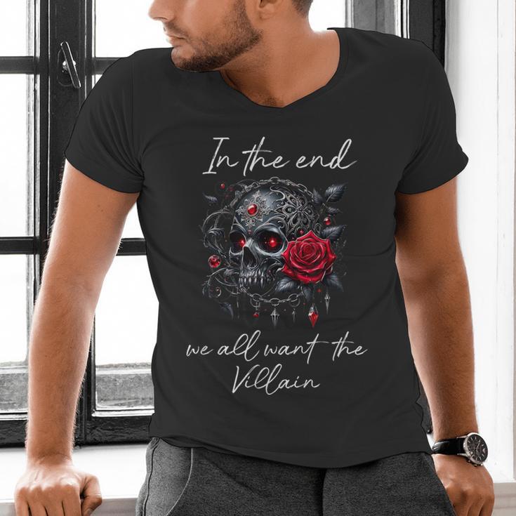 In The End We All Want The Villain Smutty Book Dark Romance Men's V-Neck T-Shirt