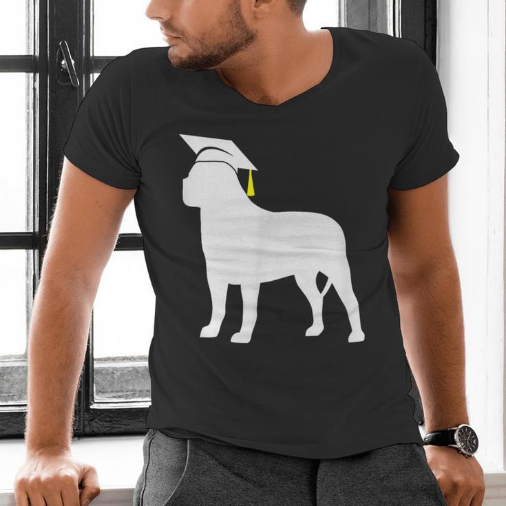 English Mastiff Graduation Dog Graduate Men's V-Neck T-Shirt