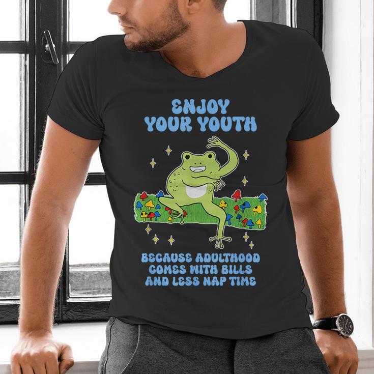 Enjoy Adulthood Comes With Bills Nostalgia Regret Men's V-Neck T-Shirt
