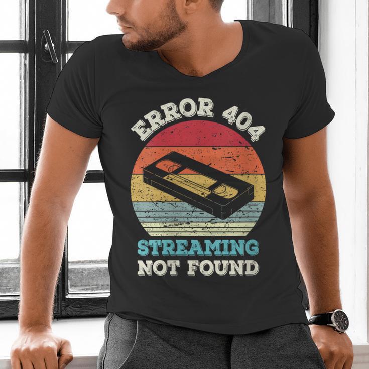 Error 404 Streaming Not Found Nostalgia VHS Retro Tape Men's V-Neck T-Shirt Error 404 Streaming Not Found Nostalgia VHS Retro Tape Men's V-Neck T-Shirt