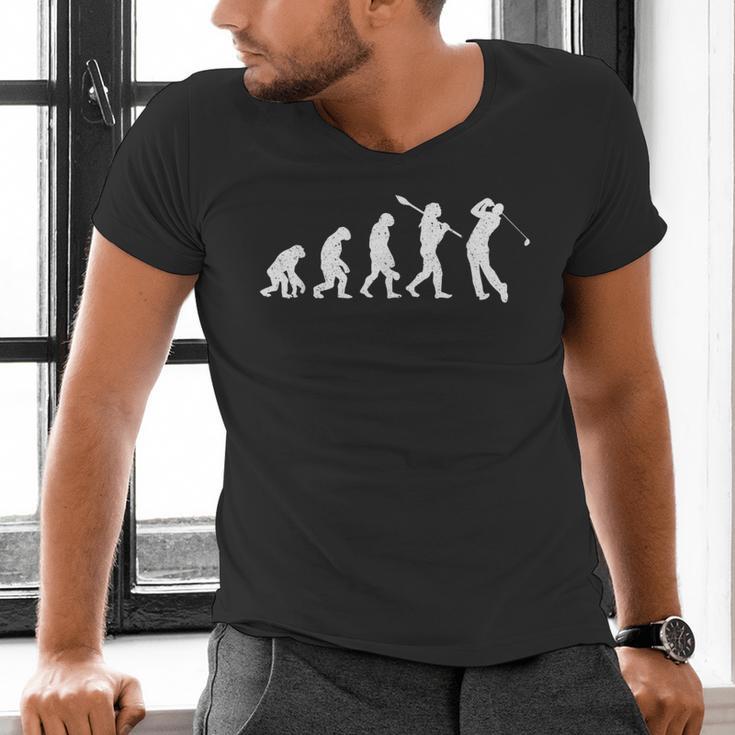 Evolution Of Golfer Dad Grandpa Golfing Lover Golf Player Men's V-Neck T-Shirt Evolution Of Golfer Dad Grandpa Golfing Lover Golf Player Men's V-Neck T-Shirt