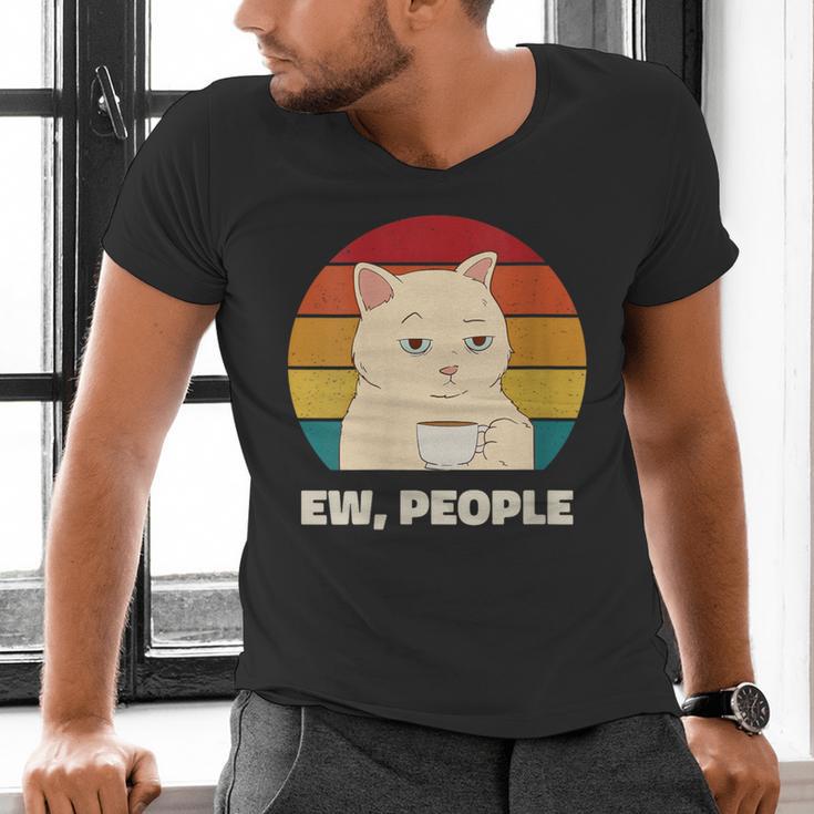 Ew People Introvert Cat Lover Crazy Colorful Cat Lady Men's V-Neck T-Shirt Ew People Introvert Cat Lover Crazy Colorful Cat Lady Men's V-Neck T-Shirt