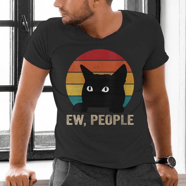 Ew People Introvert Cat Lover Cat Lady Vintage Men's V-Neck T-Shirt Ew People Introvert Cat Lover Cat Lady Vintage Men's V-Neck T-Shirt