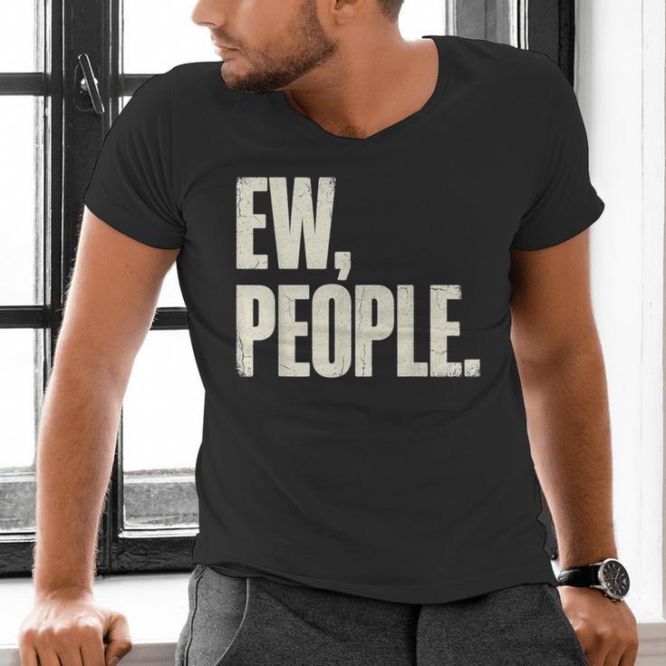 EW People Introvert Sarcastic Graphic Style Men's V-Neck T-Shirt EW People Introvert Sarcastic Graphic Style Men's V-Neck T-Shirt