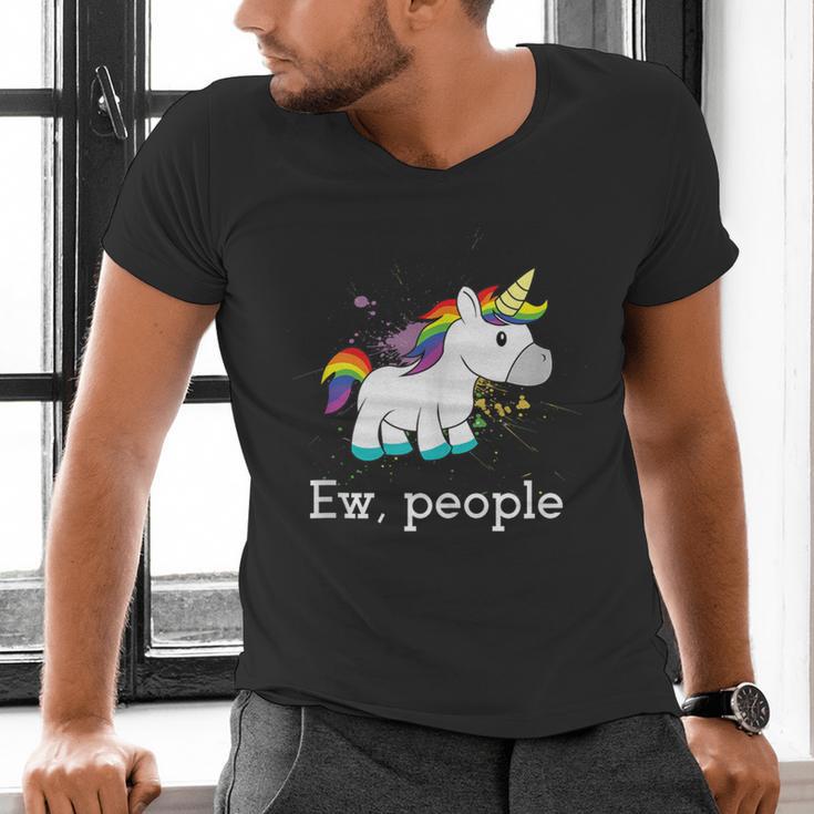 Ew People Unicorn Lover Introvert Rainbow Unicorn Men's V-Neck T-Shirt