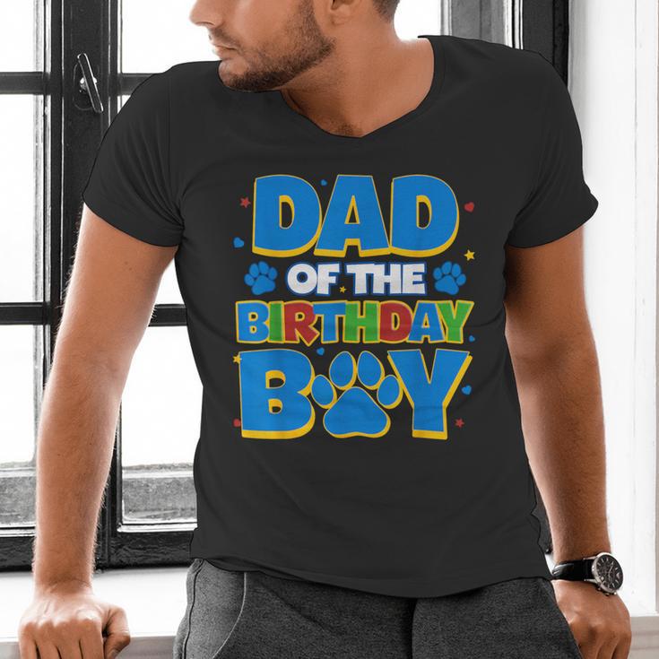Family Matching Party Shirt Dad Of The Birthday Boy Men's V-Neck T-Shirt