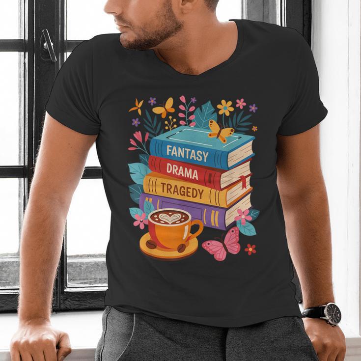 Fantasy Drama Tragedy Books Subtle Anti-Trump Men's V-Neck T-Shirt Fantasy Drama Tragedy Books Subtle Anti-Trump Men's V-Neck T-Shirt
