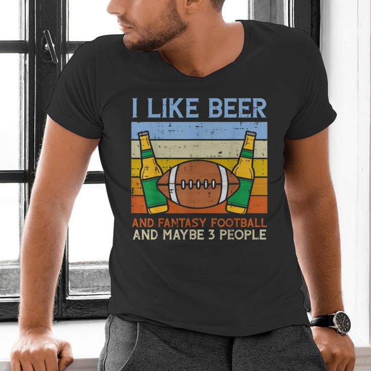 I Like Fantasy Football 3 People Draft Party Dad Men Men's V-Neck T-Shirt I Like Fantasy Football 3 People Draft Party Dad Men Men's V-Neck T-Shirt