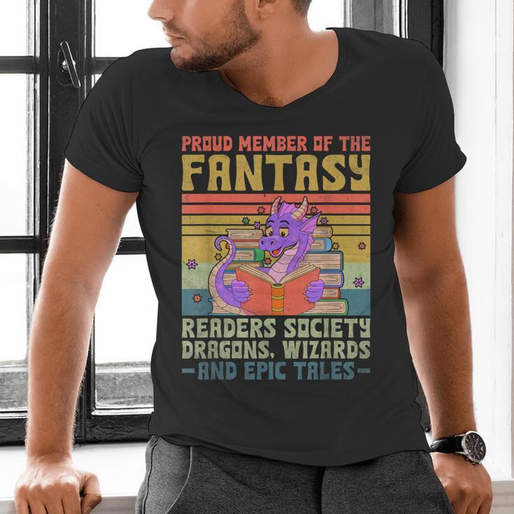 Fantasy Reader Society Reading Book Retro Bookworm Reader Men's V-Neck T-Shirt Fantasy Reader Society Reading Book Retro Bookworm Reader Men's V-Neck T-Shirt