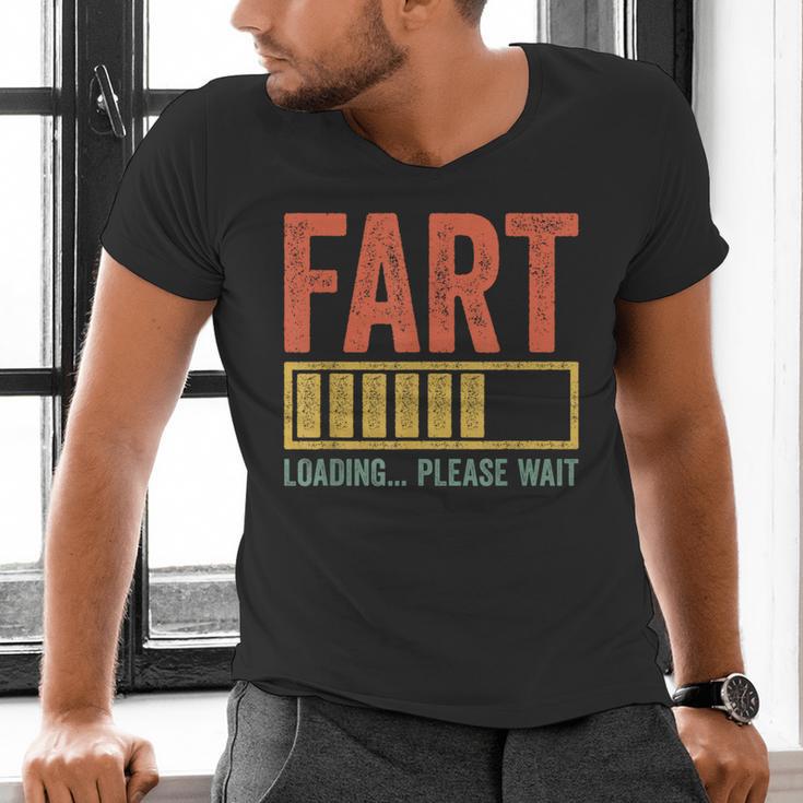 Fart Loading Please Wait Shirt Men Dad Joke Fathers Day Men's V-Neck T-Shirt