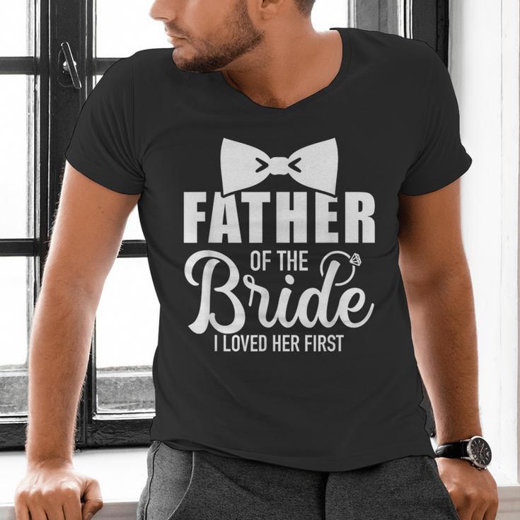 Father Of The Bride Father Dad Bride Wedding Stag Night Men's V-Neck T-Shirt