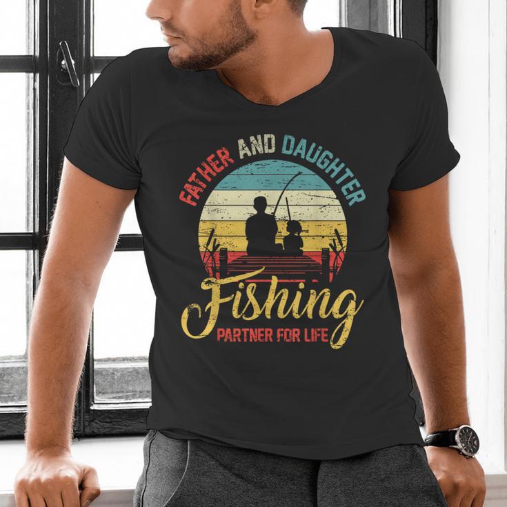 Father Daughter Fishing Partner For Life Retro Matching Dad Men's V-Neck T-Shirt