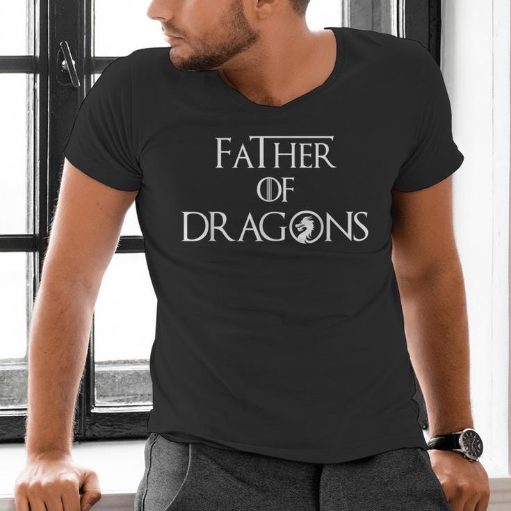 Father Of Dragons Shirt Fathers Day Best For Dad Men's V-Neck T-Shirt