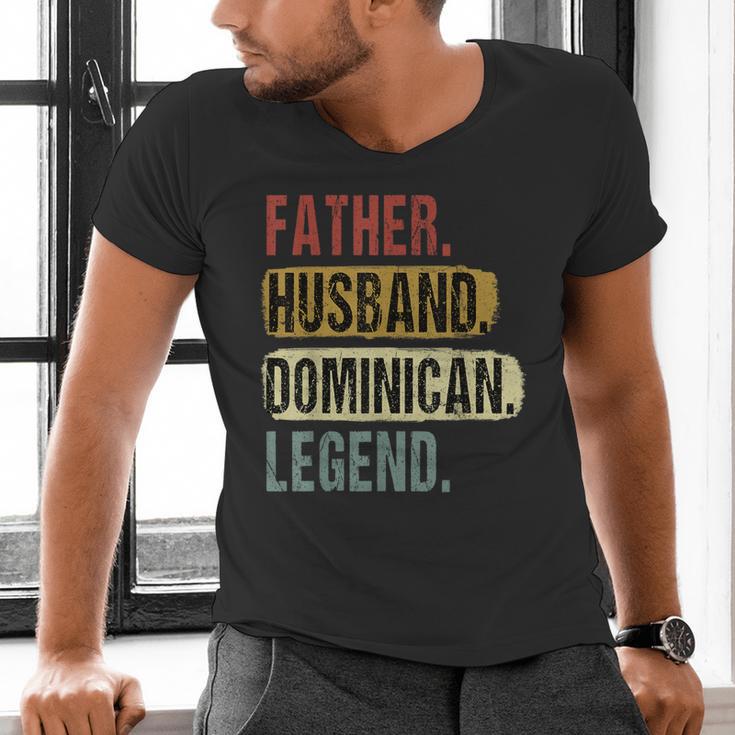 Father Husband Dominican Legend Dominica Dad Father's Day Men's V-Neck T-Shirt