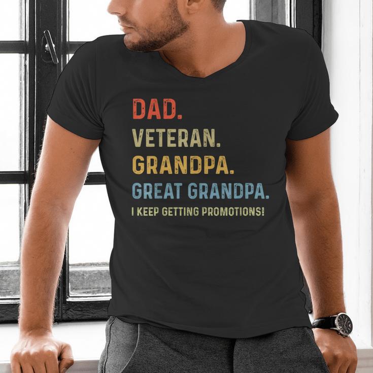 Fathers Day Dad Veteran Grandpa Great Grandpa Men's V-Neck T-Shirt