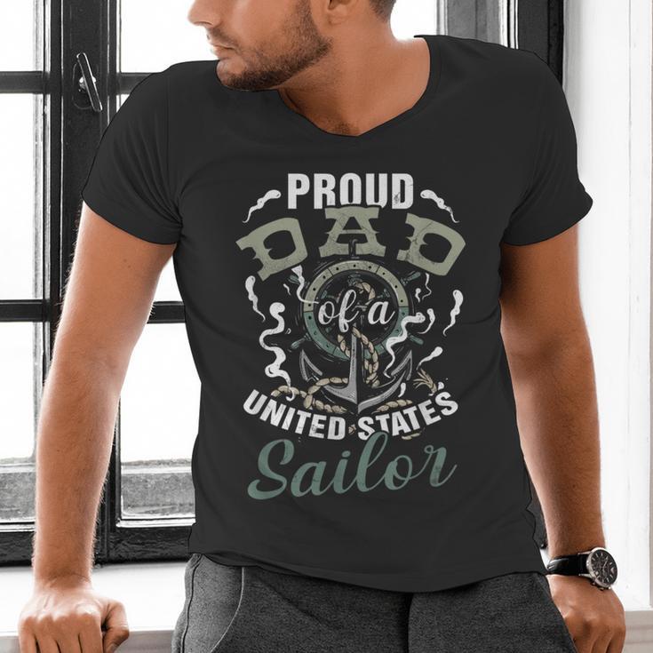 Fathers Day Proud Dad Of A United States Anchor Sailor Men's V-Neck T-Shirt Fathers Day Proud Dad Of A United States Anchor Sailor Men's V-Neck T-Shirt