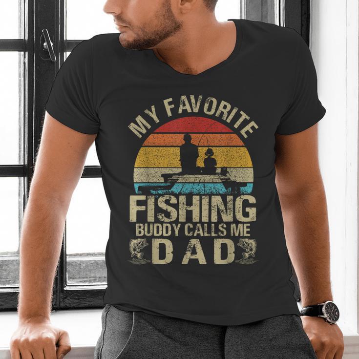 My Favorite Fishing Buddy Calls Me Dad Men's V-Neck T-Shirt