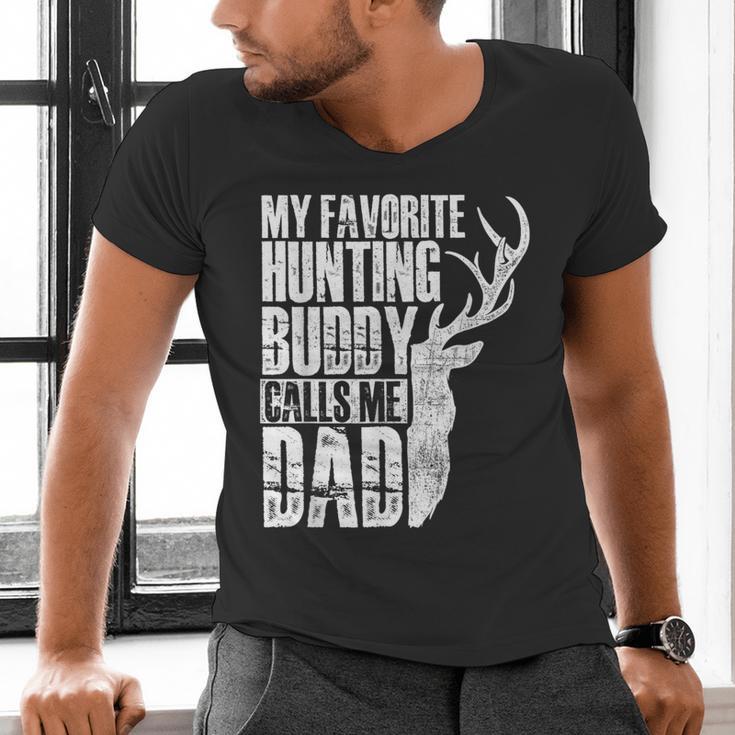 My Favorite Hunting Buddy Calls Me Dad Deer Animal Hunter Men's V-Neck T-Shirt