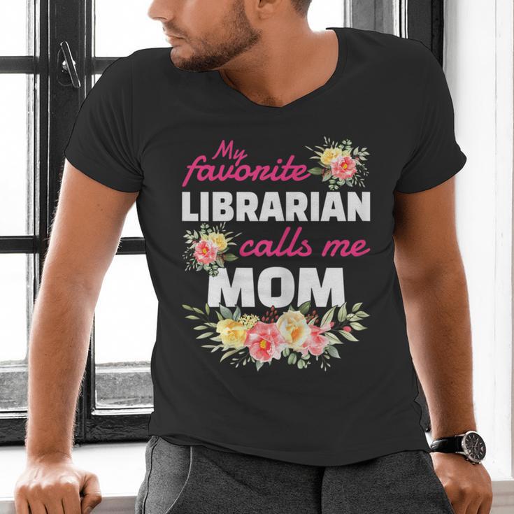 My Favorite Librarian Calls Me Mom Graduation Men's V-Neck T-Shirt