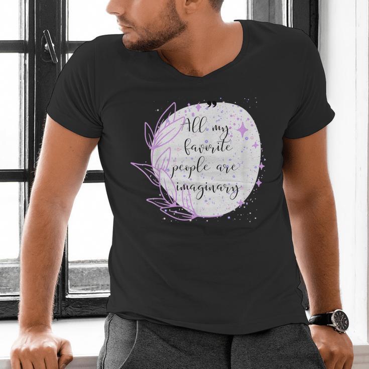 All My Favorite People Are Imaginary Book Lover Idea Men's V-Neck T-Shirt