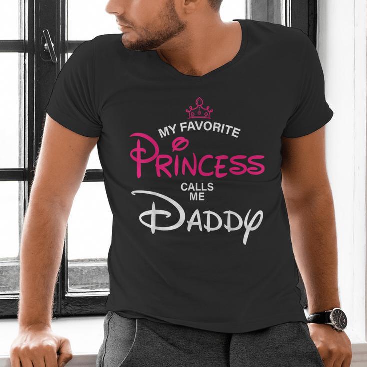 My Favorite Princess Calls Me Daddy Daughter Fathers Day Men Men's V-Neck T-Shirt