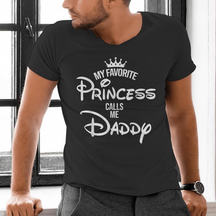 My Favorite Princess Calls Me Daddy Daughter Fathers Day Men's V-Neck T-Shirt