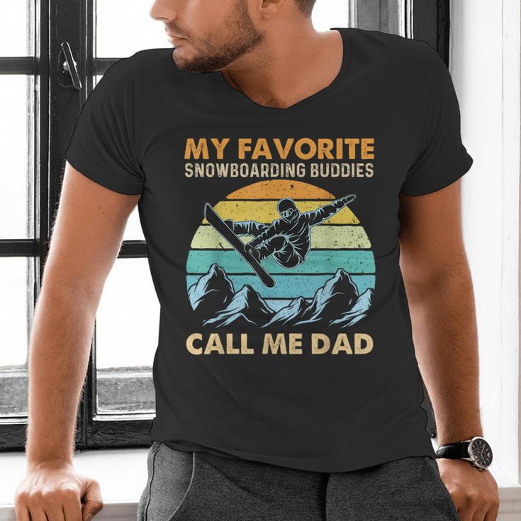 My Favorite Snowboarding Buddies Call Me Dad Snowboarder Men's V-Neck T-Shirt