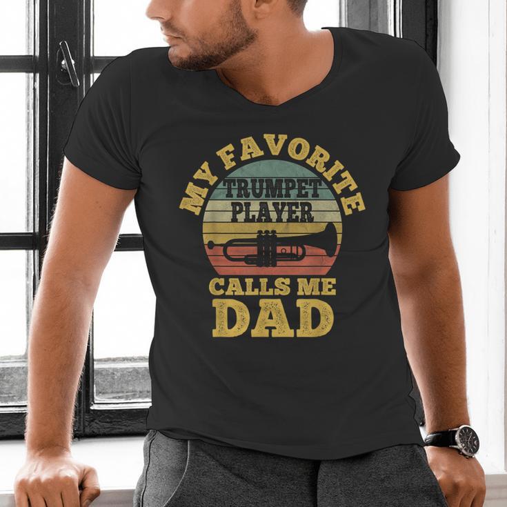 My Favorite Trumpet Player Calls Me Dad Father Vintage Men's V-Neck T-Shirt