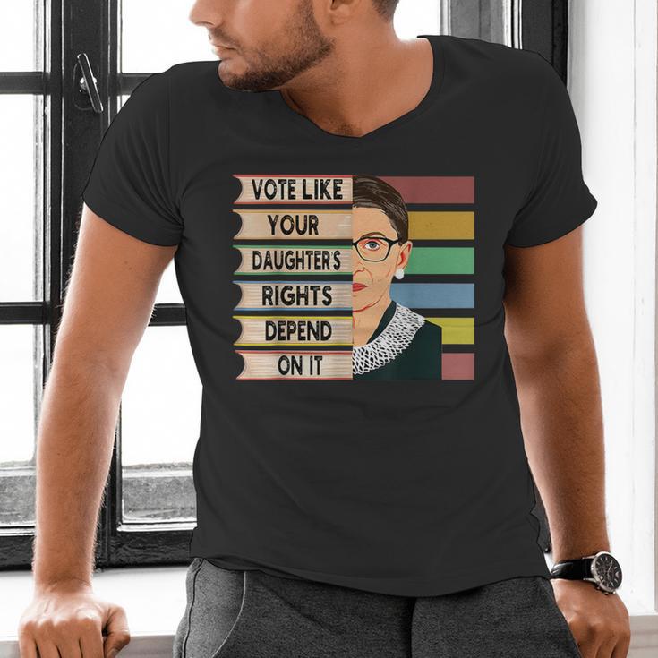 Feminist Ruth Bader Ginsburg RBG Quote Girl With Book Women Men's V-Neck T-Shirt Feminist Ruth Bader Ginsburg RBG Quote Girl With Book Women Men's V-Neck T-Shirt