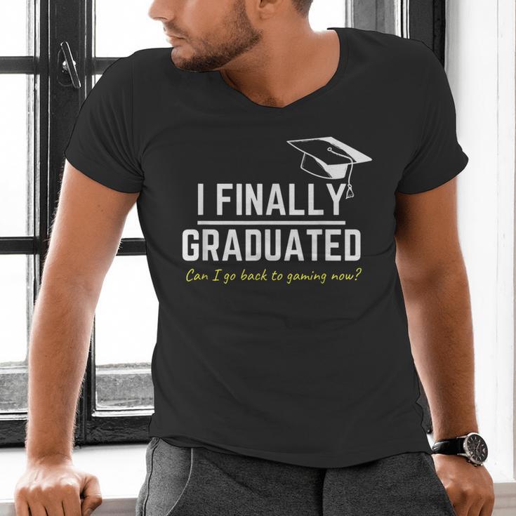 I Finally Graduated Back To Gaming Gamer Graduation Men's V-Neck T-Shirt