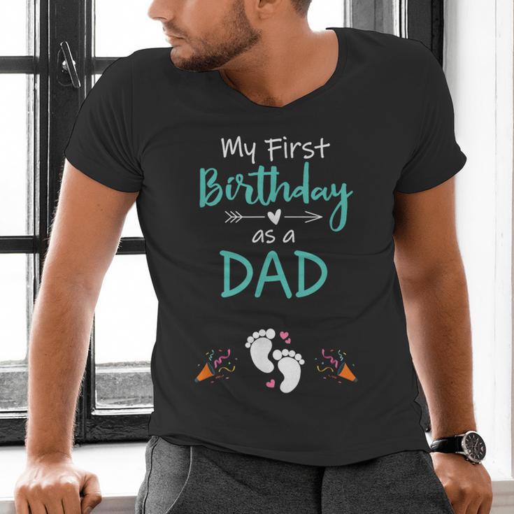 My First Birthday As a Dad Pregnancy Announcement Men's V-Neck T-Shirt