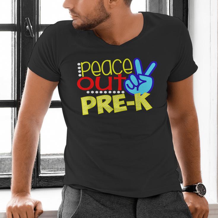 First Day Of School Shirt Peace Out Pre-K Graduation Kids So Men's V-Neck T-Shirt