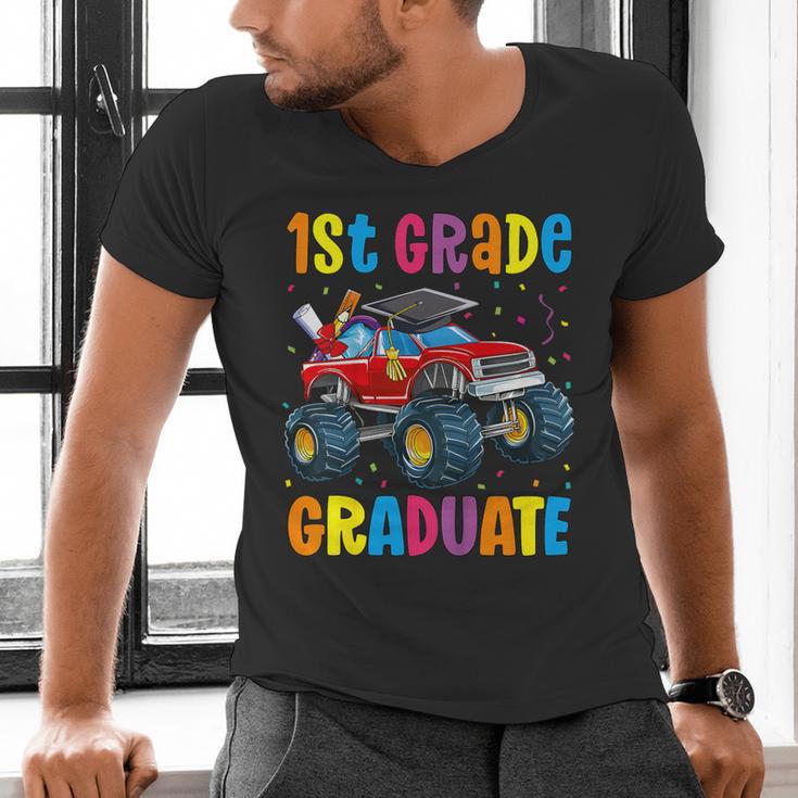First Grade Graduation Monster Truck 1st Grade Graduate Men's V-Neck T-Shirt