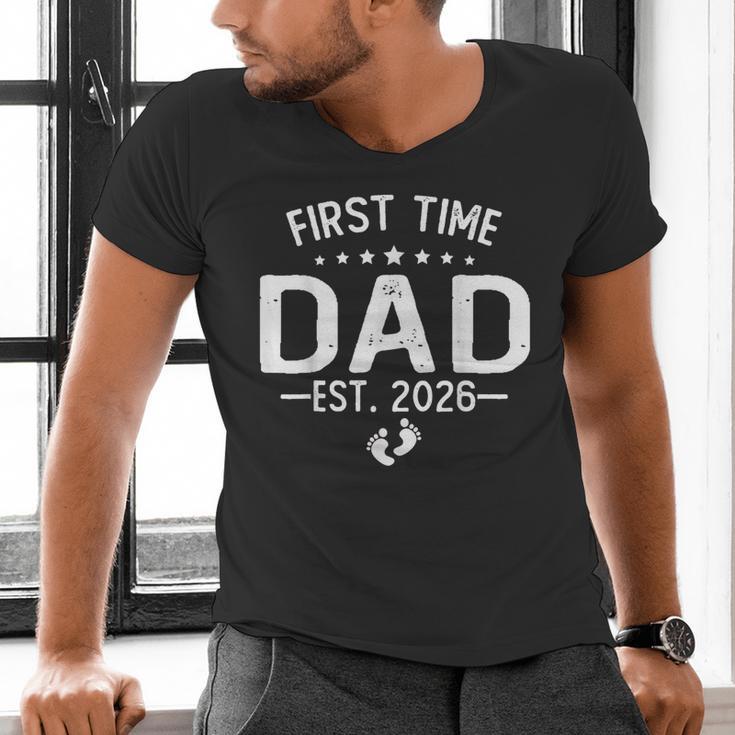 First Time Daddy New Dad Est 2026 Shirt Fathers Day Men's V-Neck T-Shirt